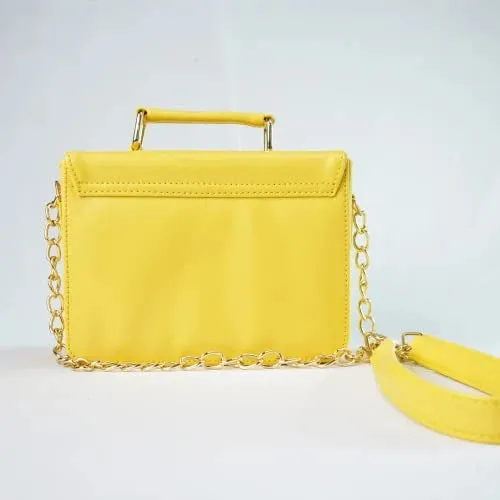 Customized Women's Buttoned Leather Bag   Mini Make up Kit - Yellow Royal Blue