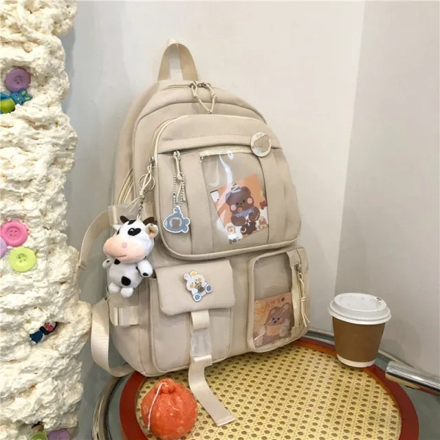 Cyflymder Muti-Pocket Women Backpack Nylon School Bag Backpacks for Teenage Girls Fashion College Student Back Pack Mochila Feminina