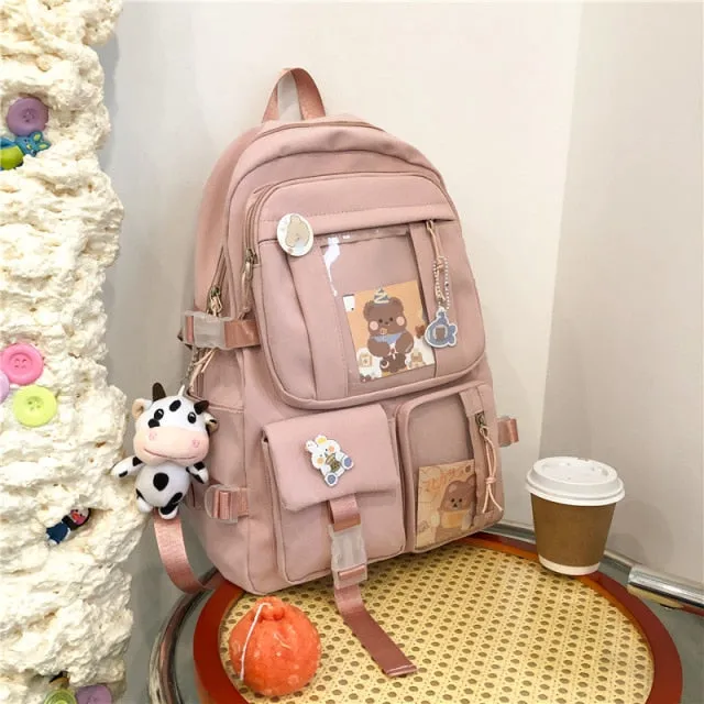 Cyflymder Muti-Pocket Women Backpack Nylon School Bag Backpacks for Teenage Girls Fashion College Student Back Pack Mochila Feminina