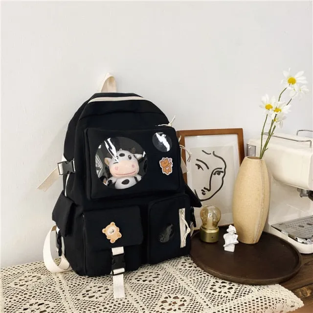 Cyflymder Muti-Pocket Women Backpack Nylon School Bag Backpacks for Teenage Girls Fashion College Student Back Pack Mochila Feminina