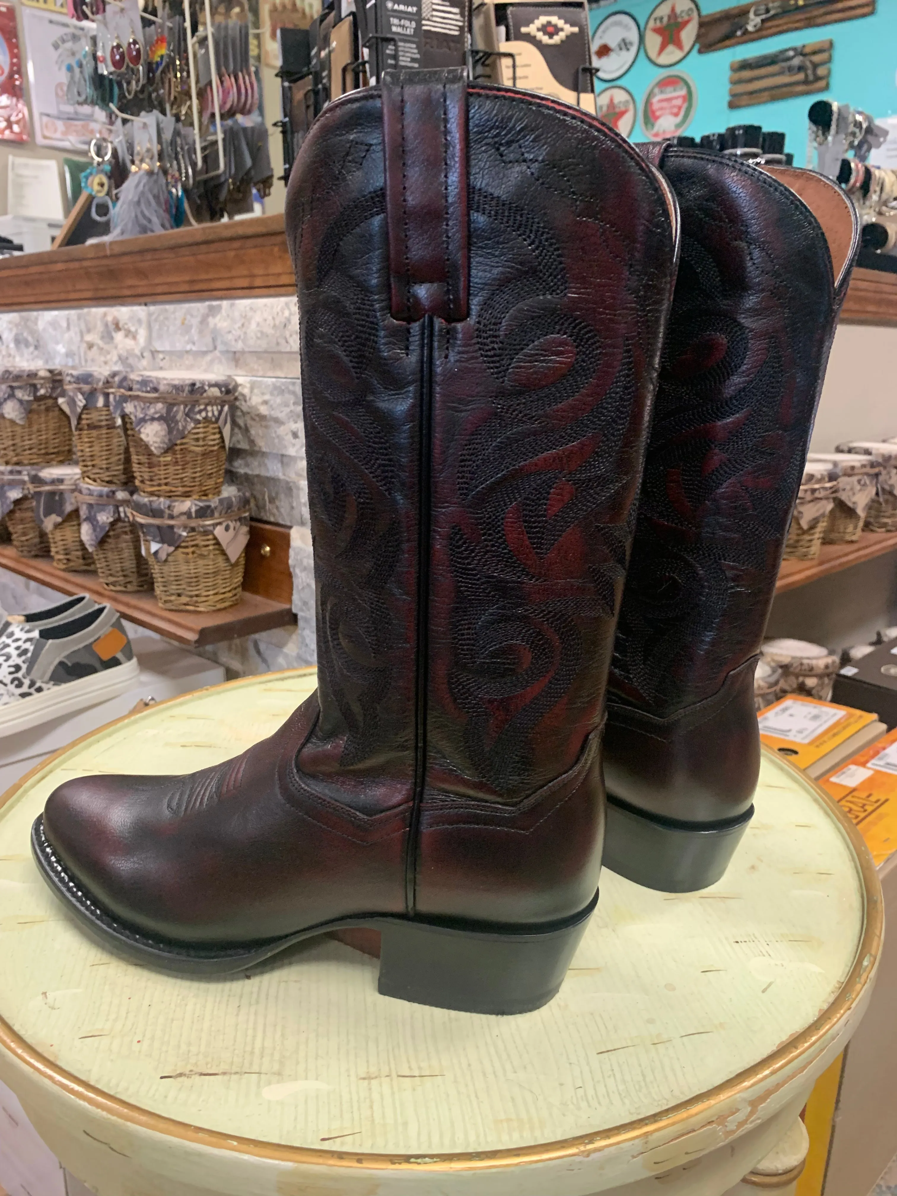 DAN POST MEN'S BLACK CHERRY MIGNON WESTERN BOOTS - MEDIUM TOE