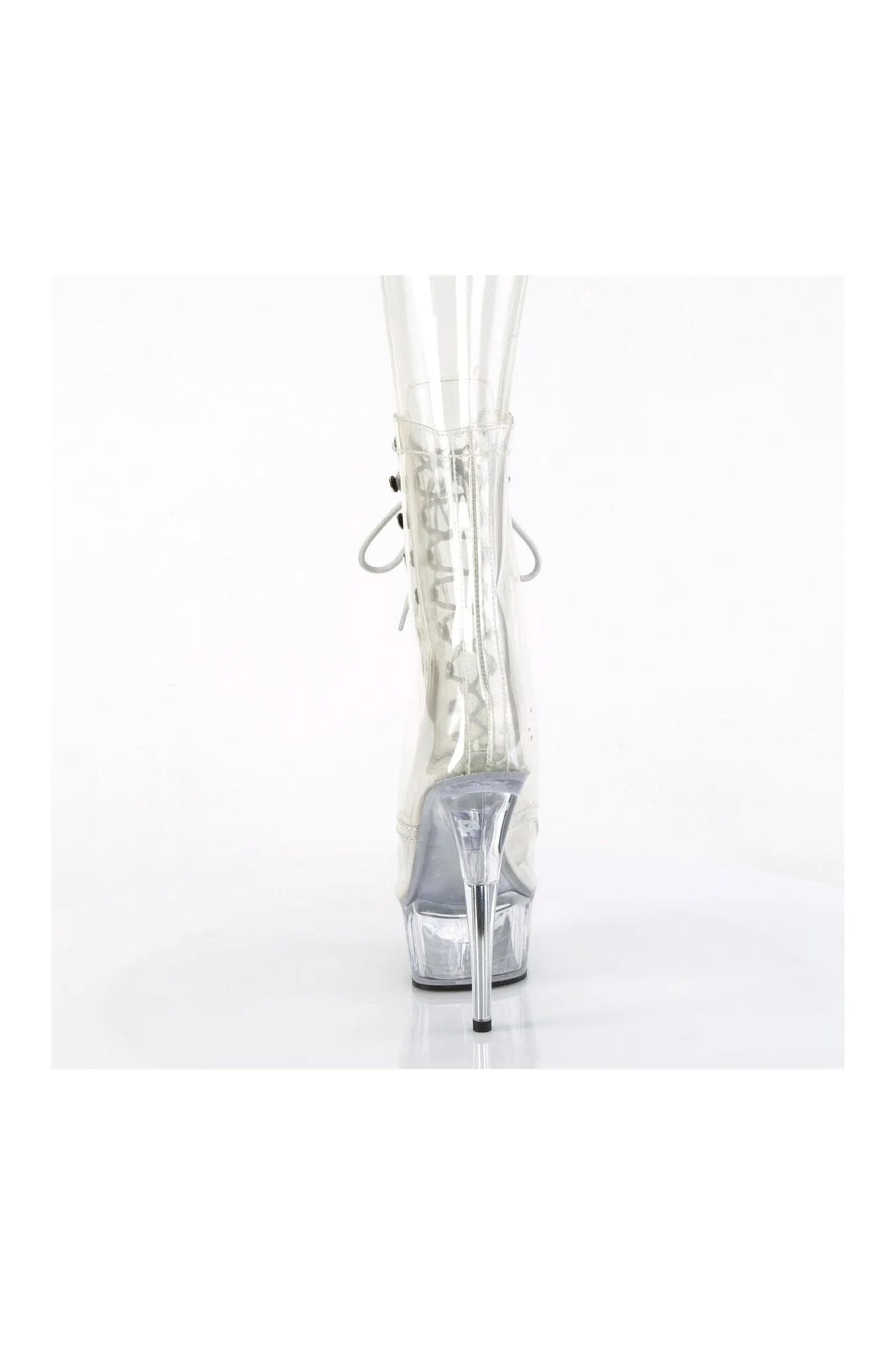 DELIGHT-1021C Clear Vinyl Ankle Boot