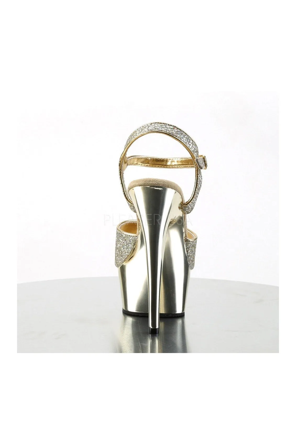 DELIGHT-609G Platform Sandal  | Gold Glitter