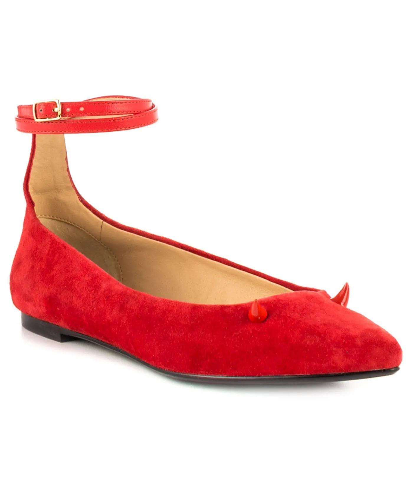 Devil Lady Suede Pointy Ballerinas