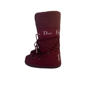 Dior Burgundy Logo Snow Boots