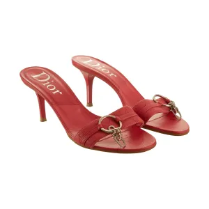 Dior Pink Logo Charm Kitten Heels