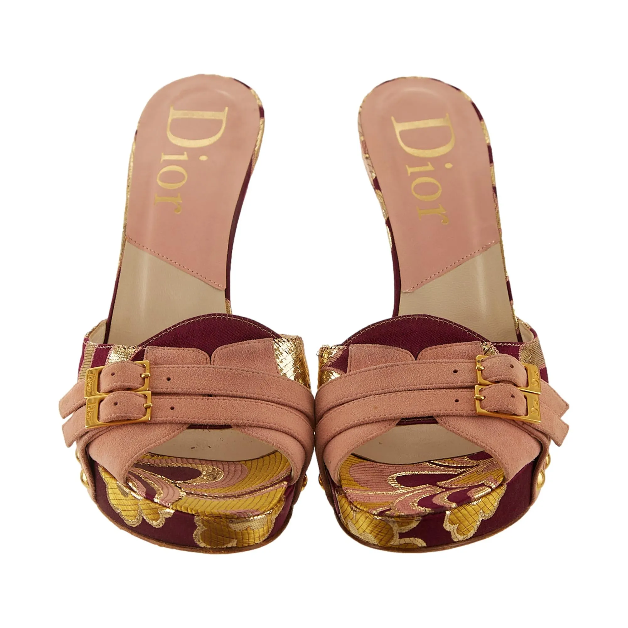Dior Purple Buckle Platform Heels