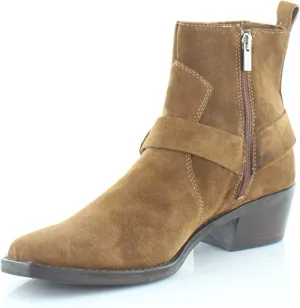 DKNY Womens Mina Booties Ankle Cowboy, Western Boots Brown 8 Medium (B,M)