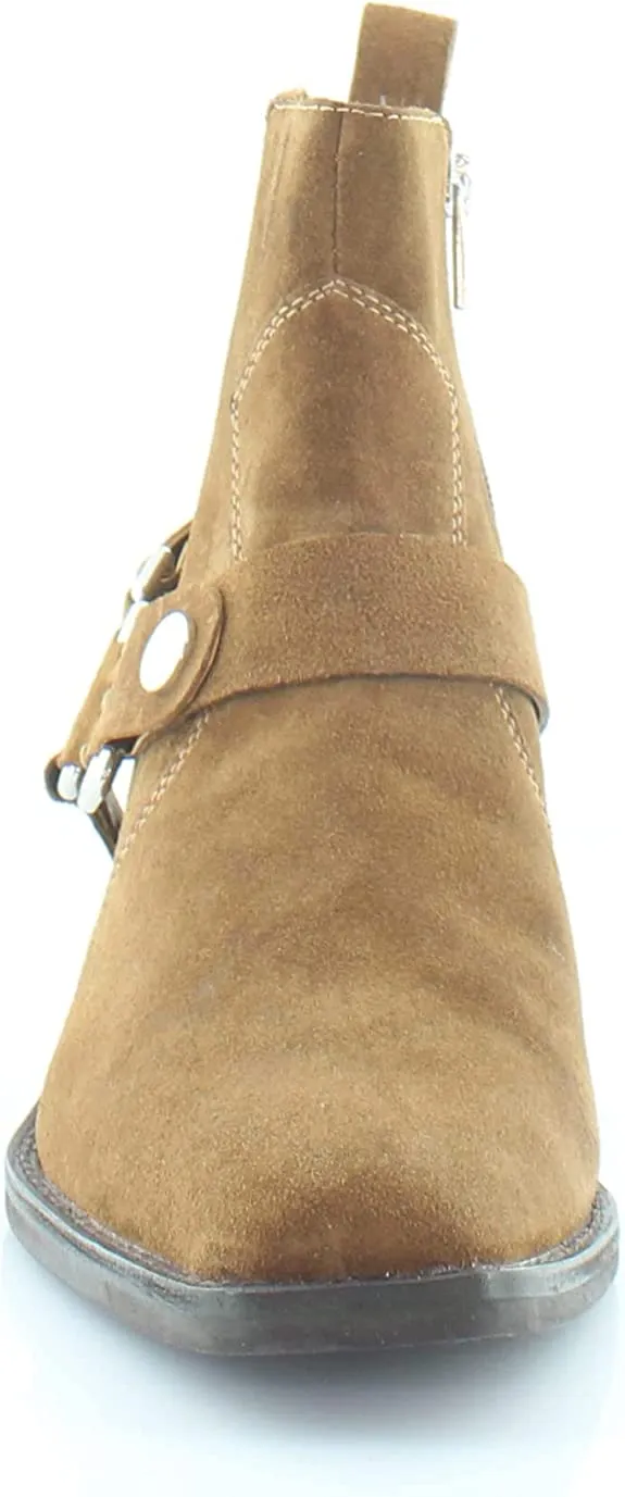 DKNY Womens Mina Booties Ankle Cowboy, Western Boots Brown 8 Medium (B,M)