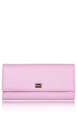 DOLCE & GABBANA CARMEL Lila Leather Wallet