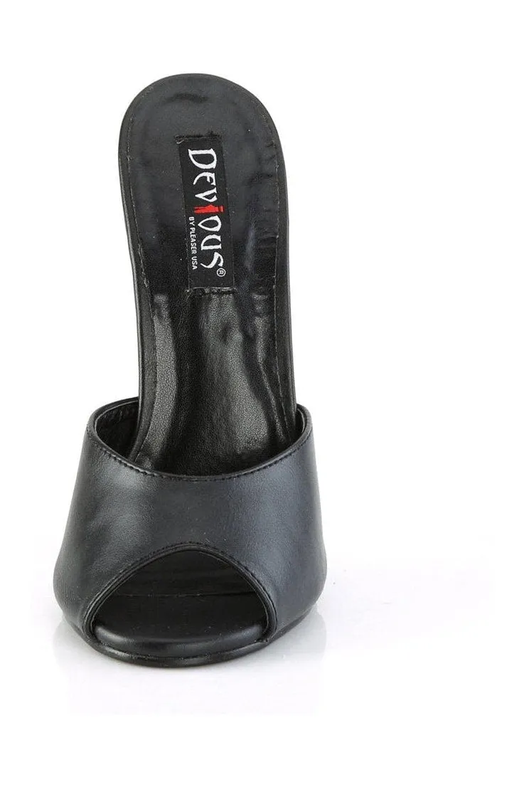 DOMINA-101 Slide | Black Faux Leather