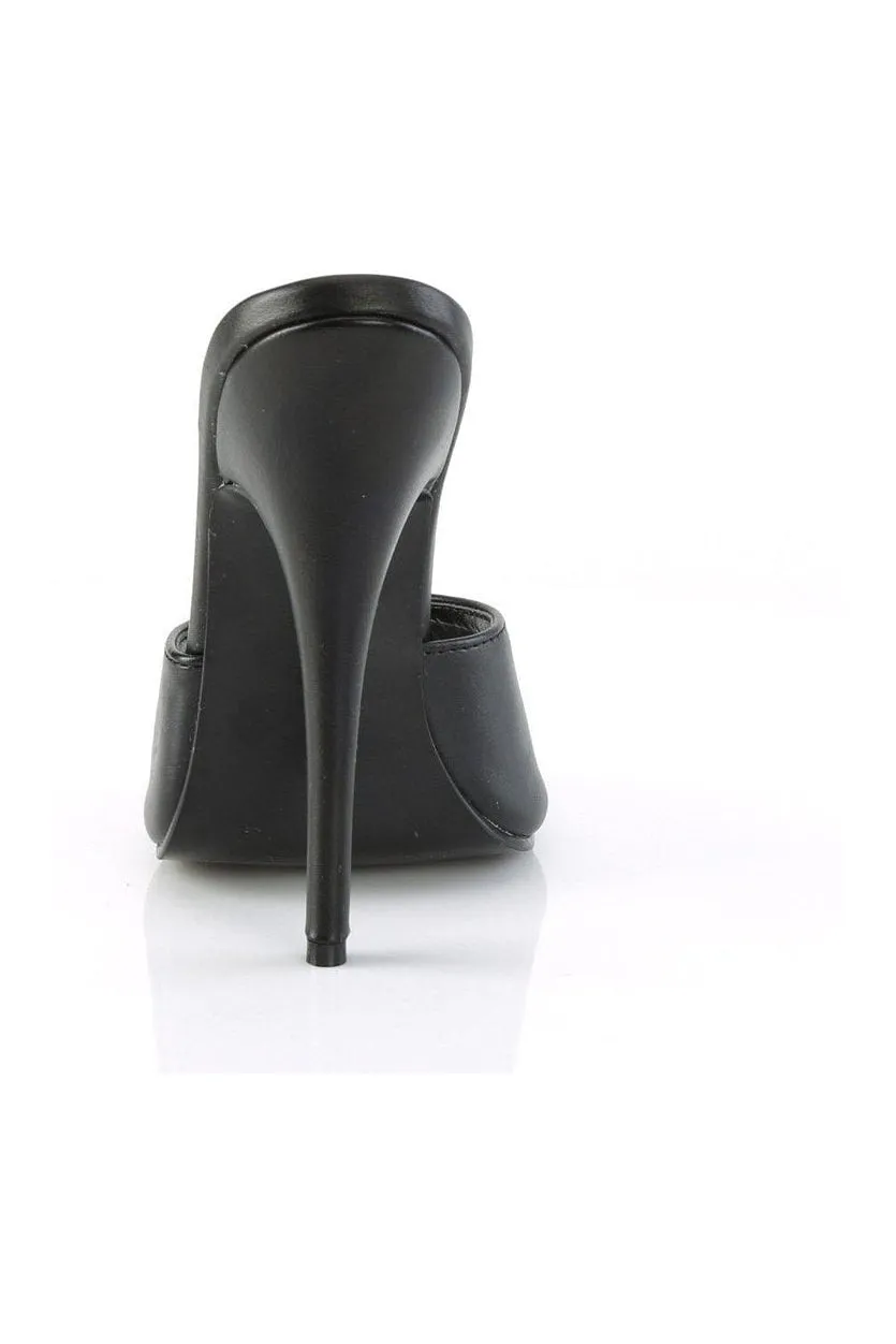 DOMINA-101 Slide | Black Faux Leather