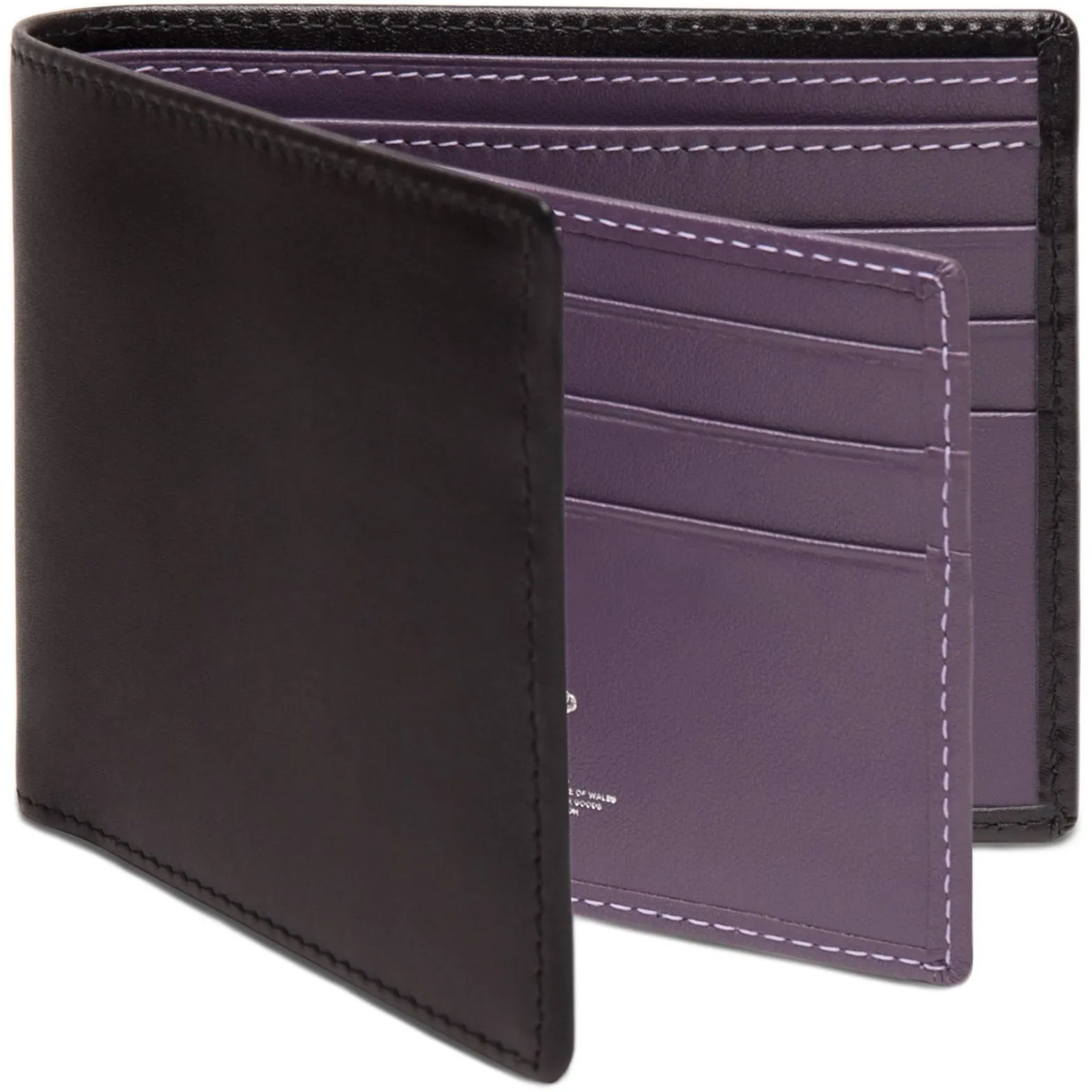 Ettinger Sterling Collection Billfold with 12 Card Slips Black and Purple