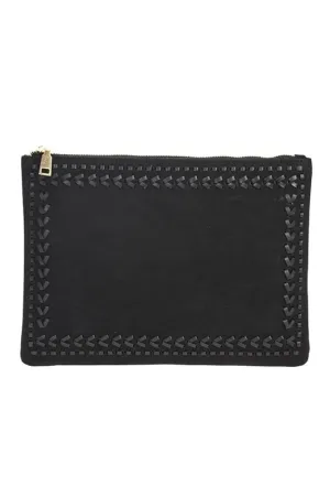 EVERLY STITCHED CLUTCH BLACK