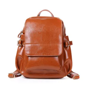 Fashion High Quality Black Coffee Brown Split Leather Cute Women Backpacks For Girl Woman Travel Bags M8090