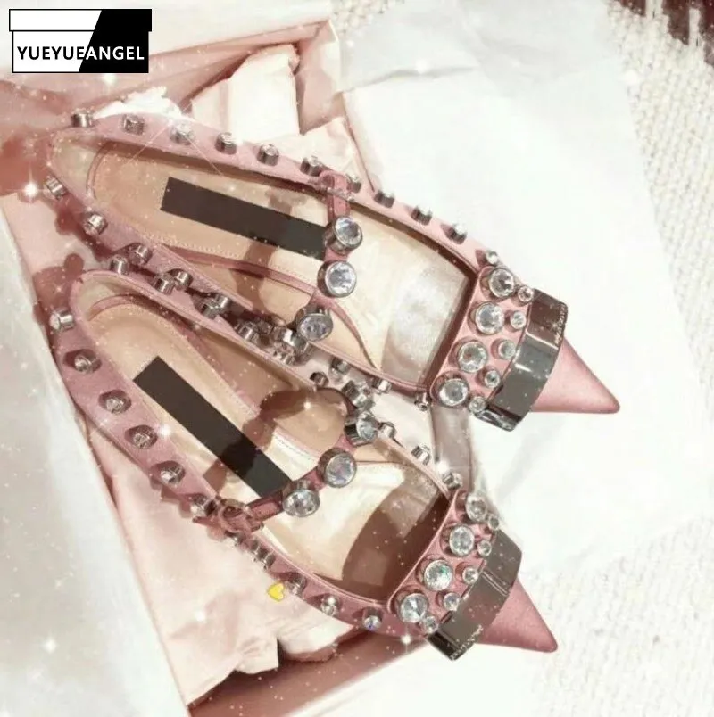 Fashion Women Pointed Toe Rivets  Flats Shoes