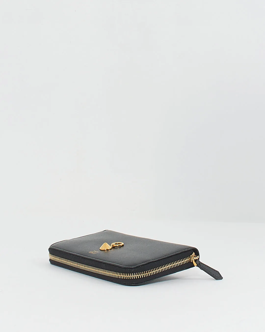 Fendi Black Leather By The Way Zip Around Wallet
