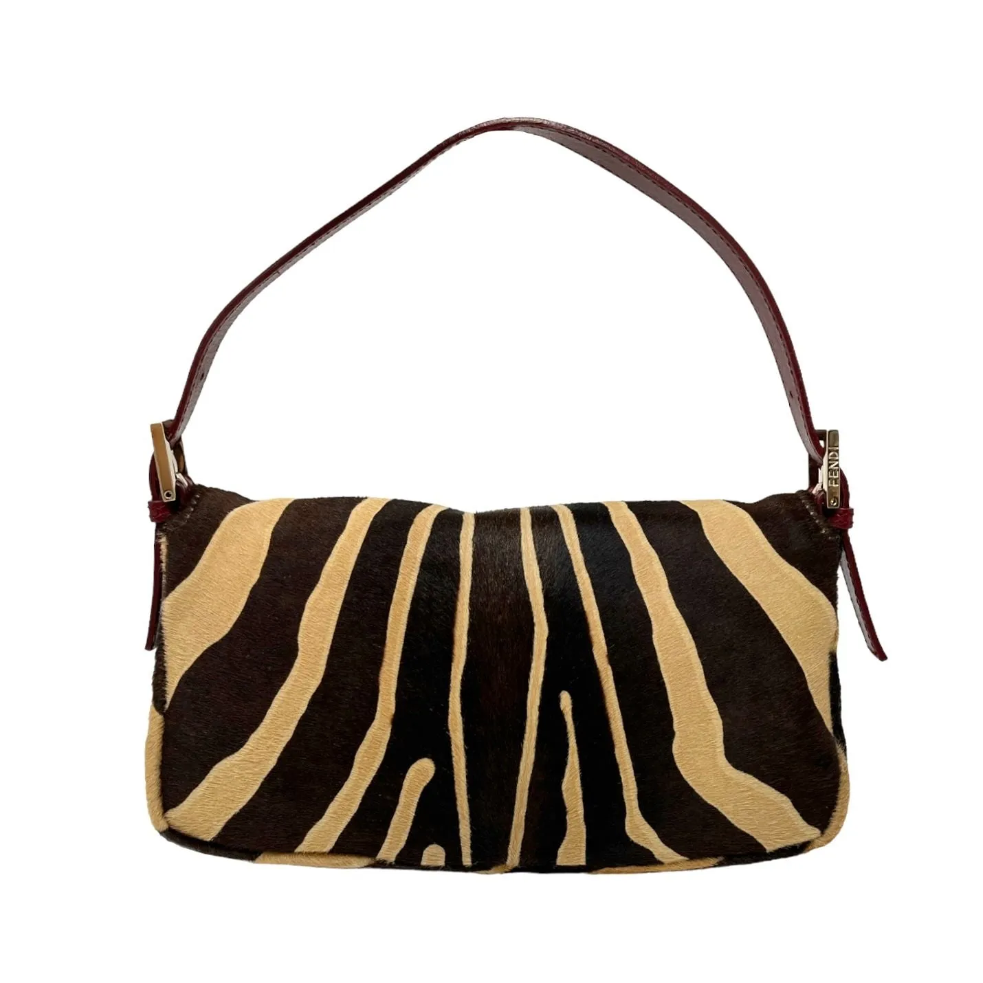 Fendi Brown Zebra Print Baguette