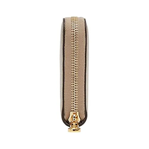 Fendi F Is Fendi Tortora Grey Calfskin Leather Zip Around Long Wallet 8M0299