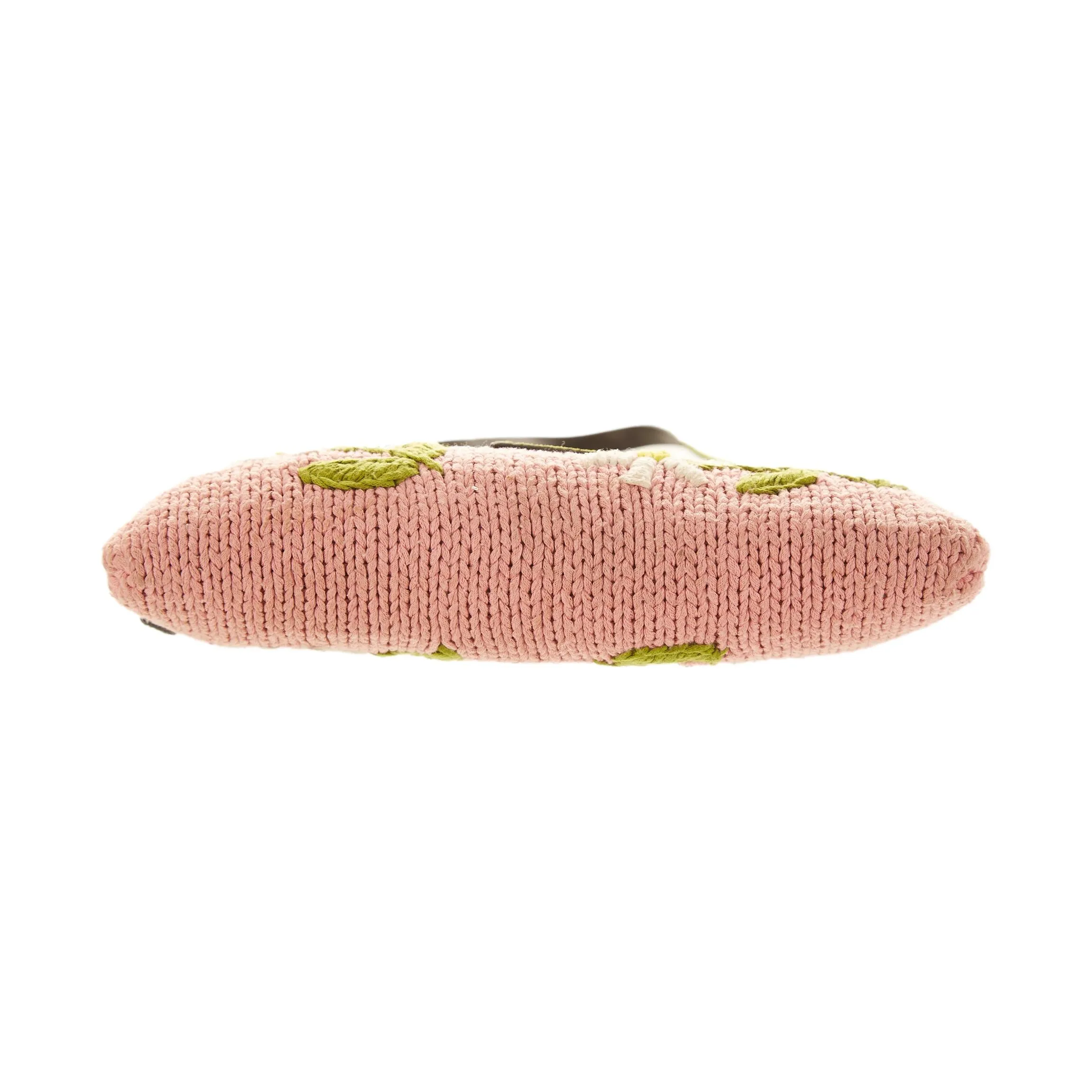 Fendi Pink Knit Floral Crossbody Baguette