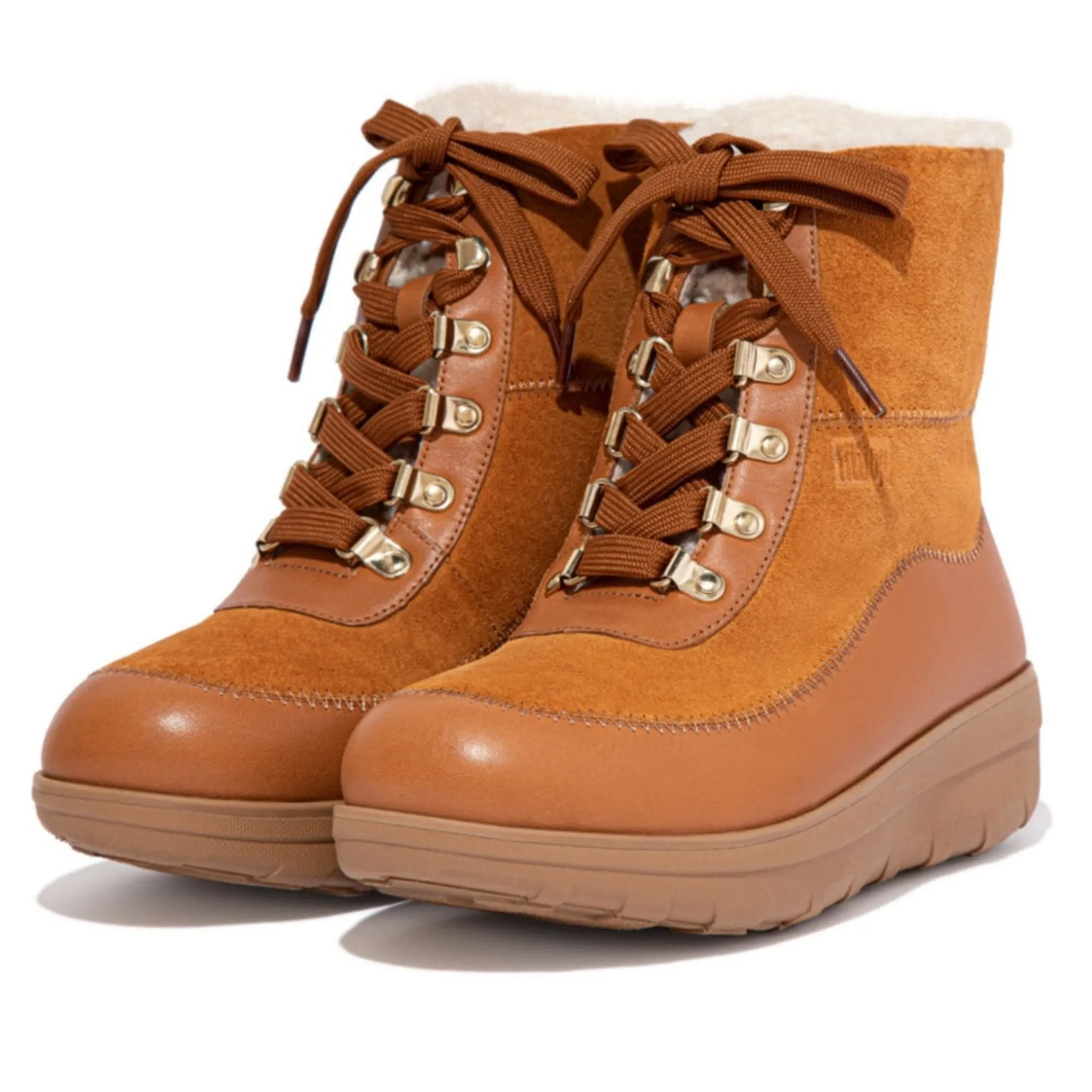 FitFlop Womens Muluk III Shearling Winter & Snow Boots Brown 7 Medium (B,M)