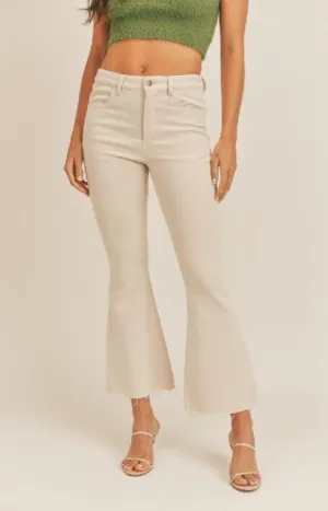 Flare Leg Raw Hem Denim Pants