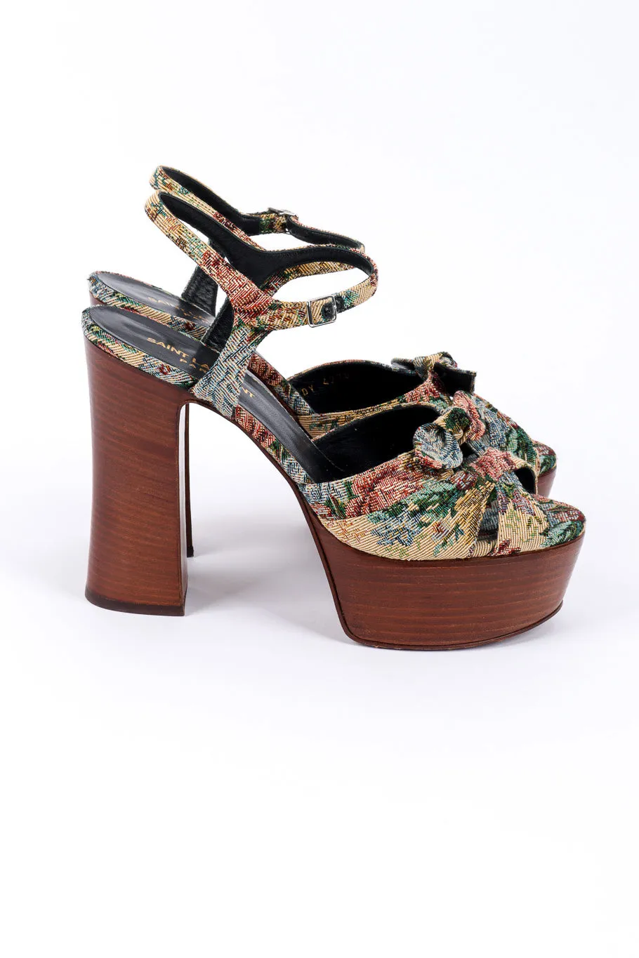 Floral Tapestry Platform Heels