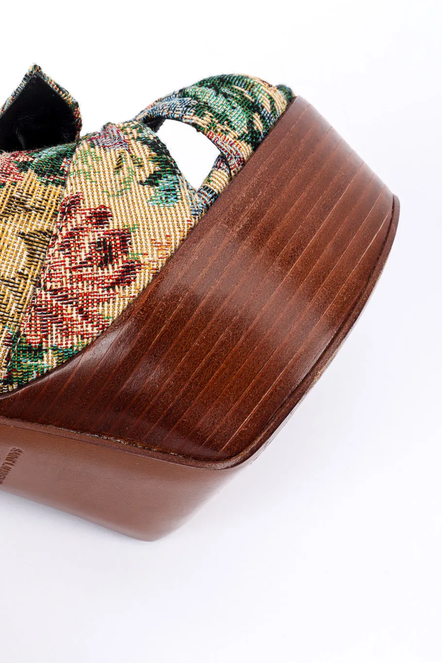 Floral Tapestry Platform Heels