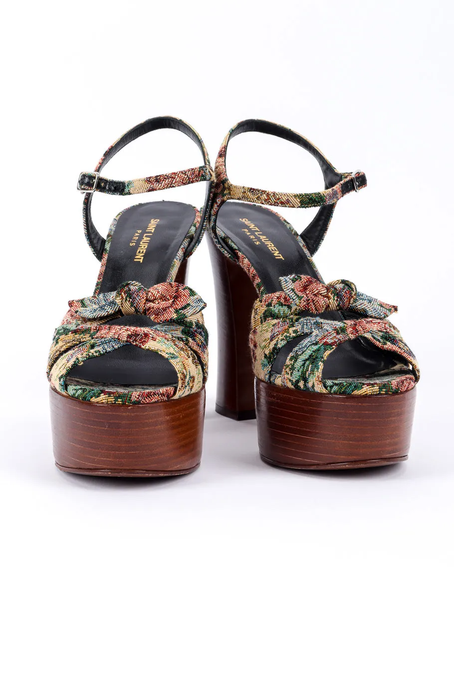 Floral Tapestry Platform Heels