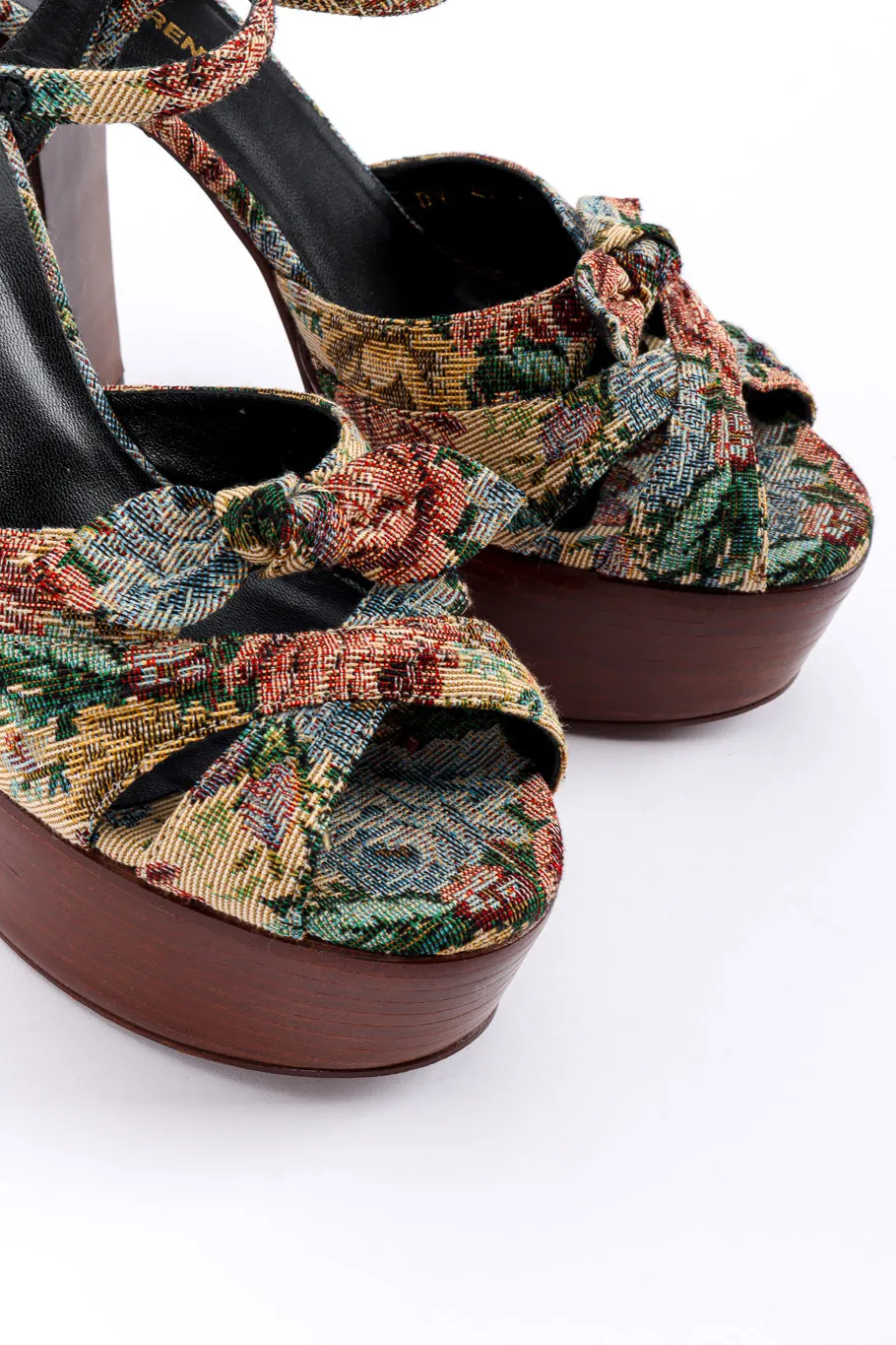 Floral Tapestry Platform Heels