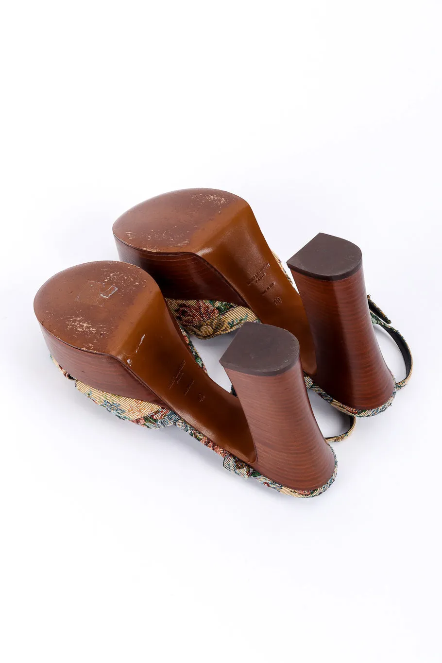 Floral Tapestry Platform Heels