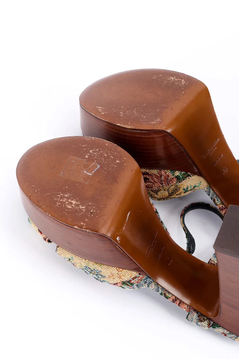 Floral Tapestry Platform Heels