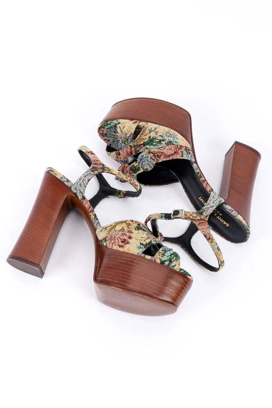 Floral Tapestry Platform Heels