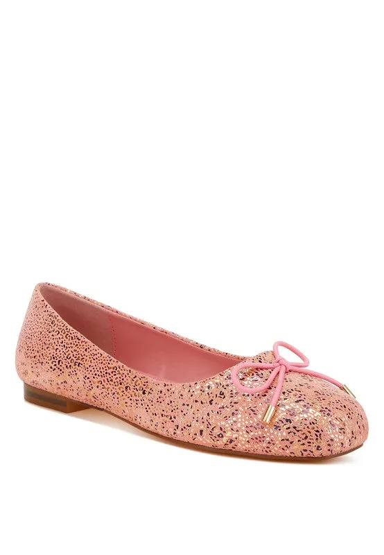 Foil Print Ballerina Flats