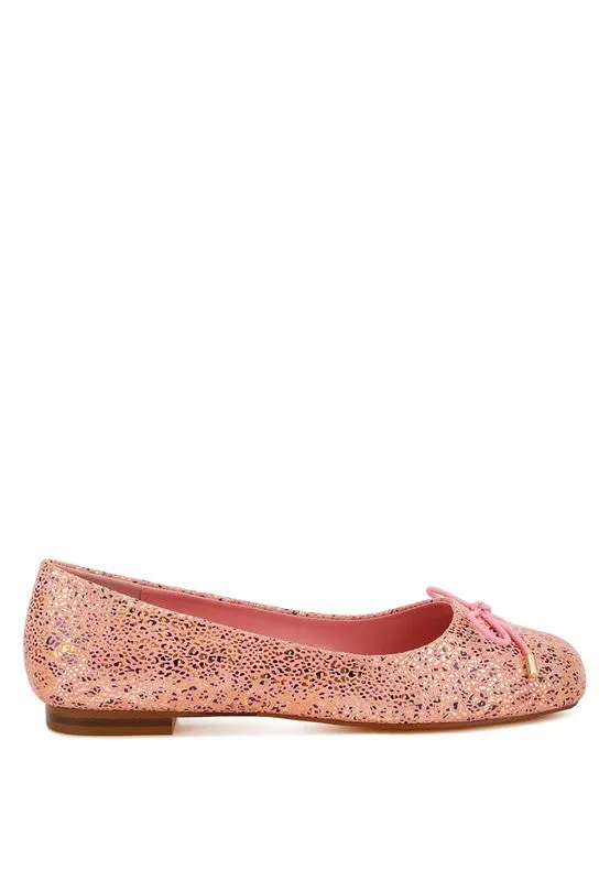 Foil Print Ballerina Flats