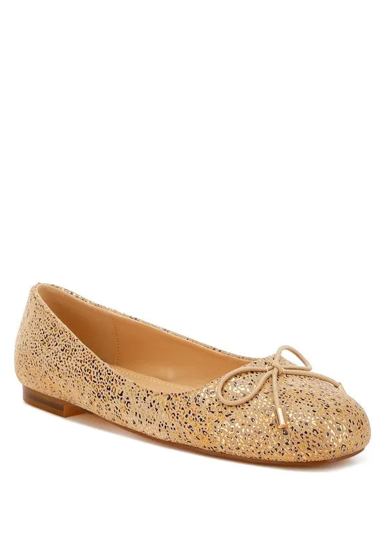Foil Print Ballerina Flats
