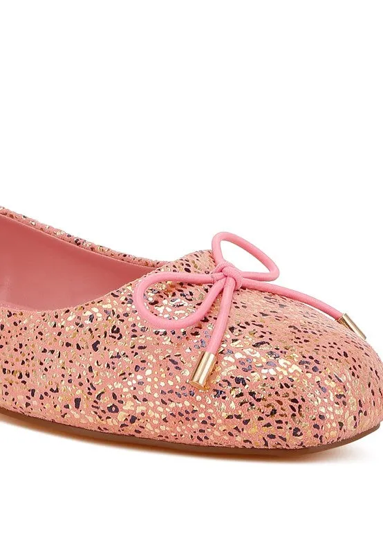 Foil Print Ballerina Flats