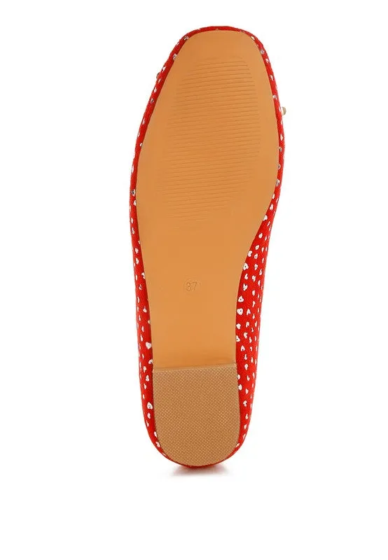 Foil Print Ballerina Flats