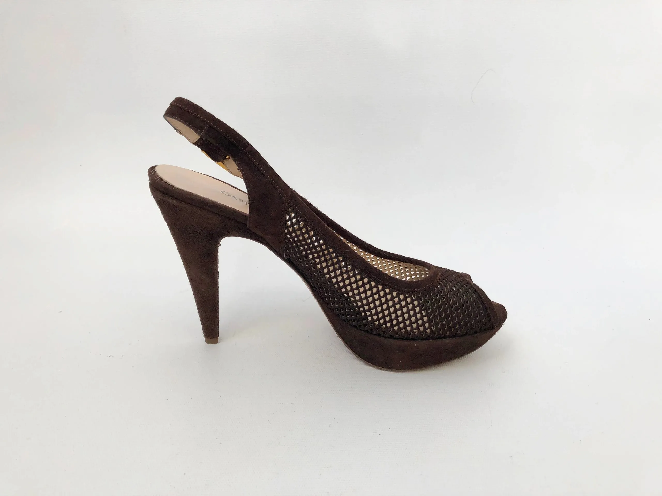 Gastone Lucioli Suede Slingback Size 40 It (10 Us)