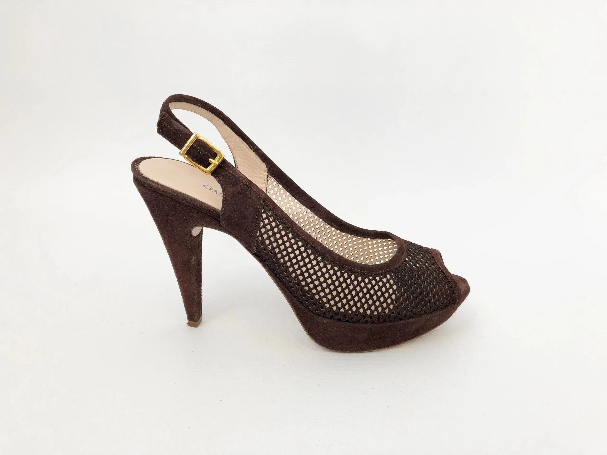 Gastone Lucioli Suede Slingback Size 40 It (10 Us)