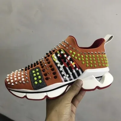 Genuine Leather Metal Rivets Studded Flat Shoe Women Trend Sneakers Women Casual Shoes Platform Trend Canvas Shoes
