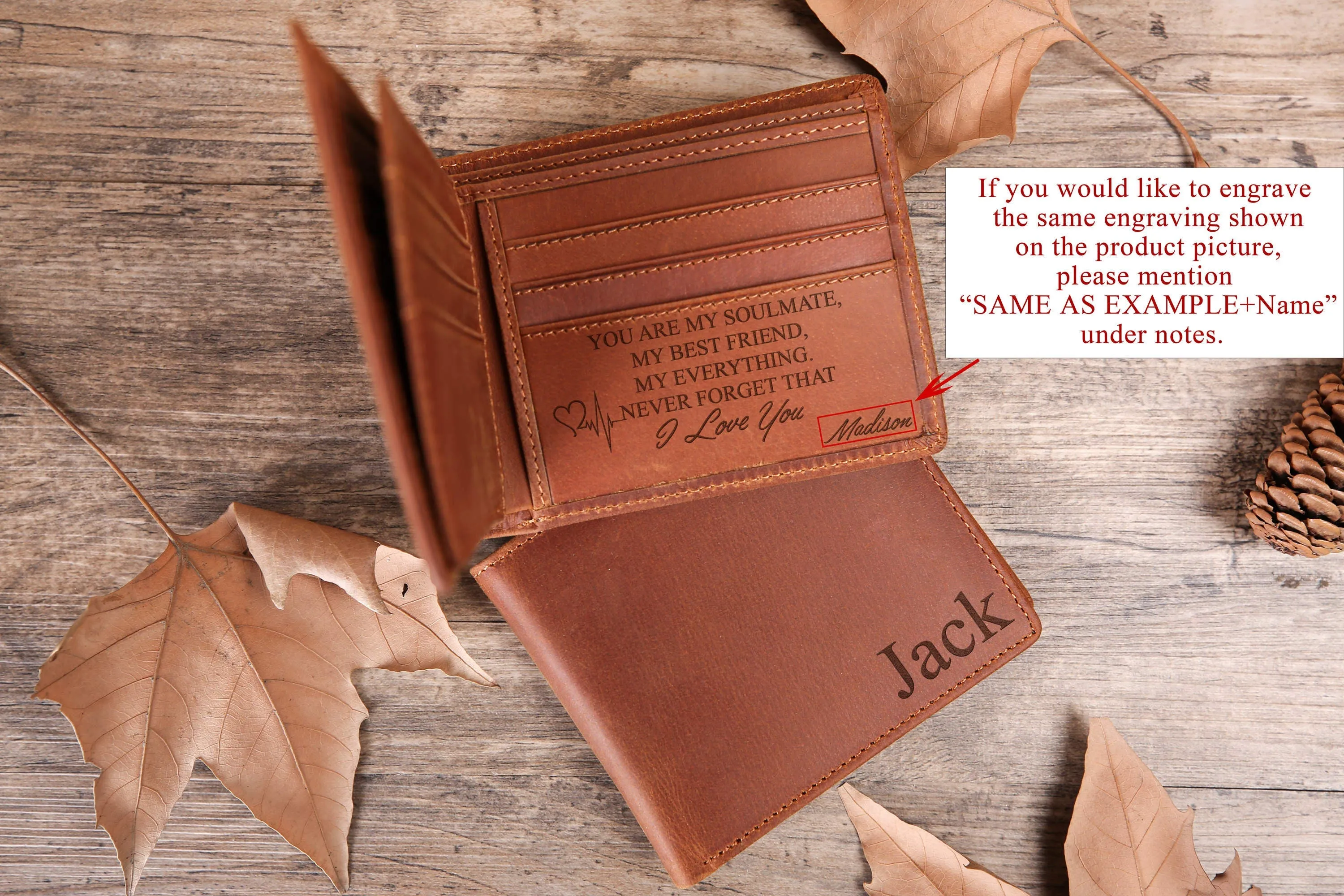 Gift for boyfriend, Personalized Mens Wallet, Gifts for him, Valentine's Day gift, wallet for my man, Genuine Leather, gift for husband