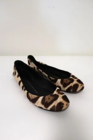 Giuseppe Zanotti Ballet Flats Leopard Print Pony Hair Size 38.5