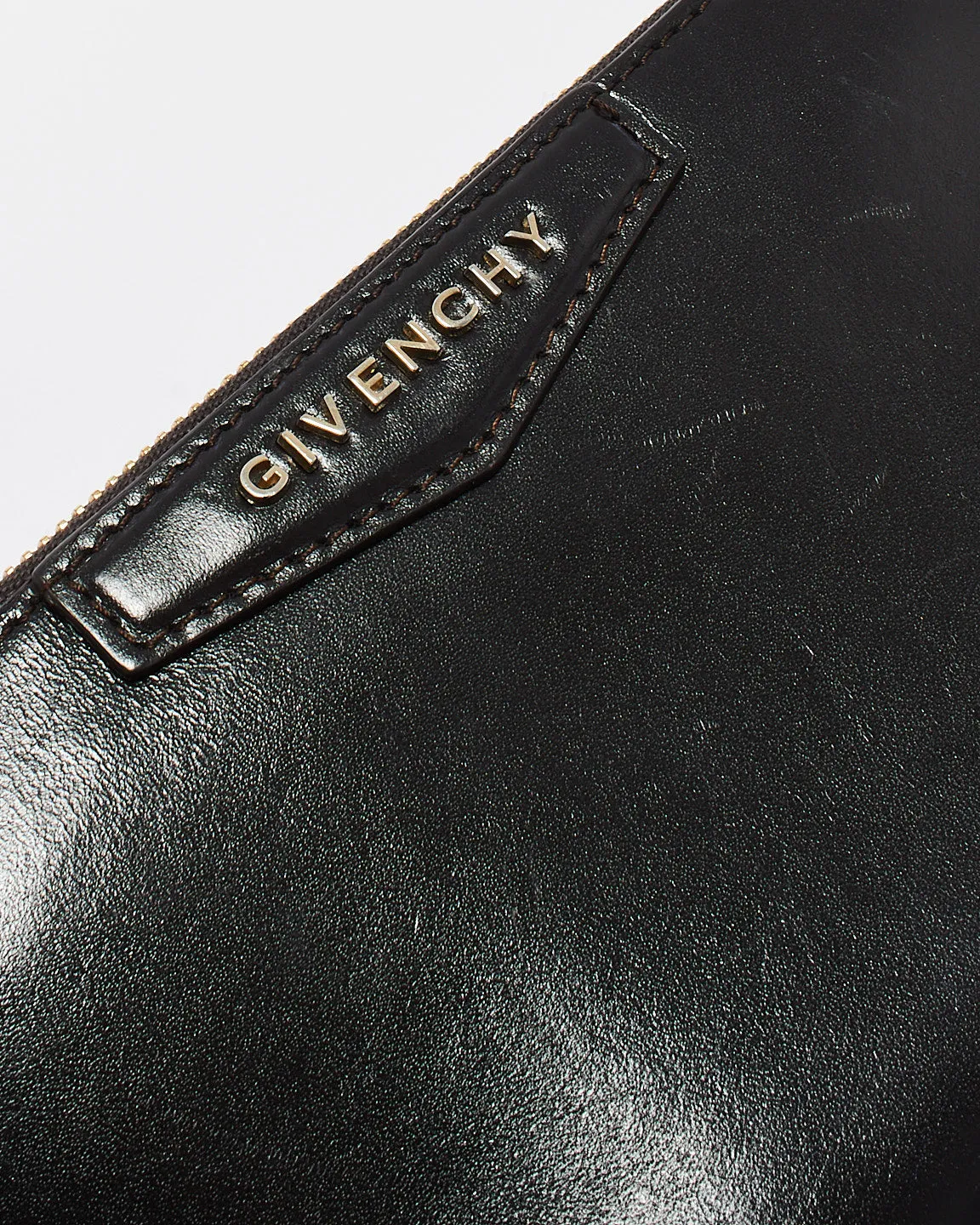 Givenchy Black Leather Long Zip Wallet