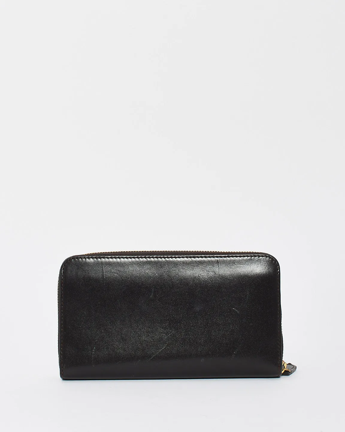Givenchy Black Leather Long Zip Wallet