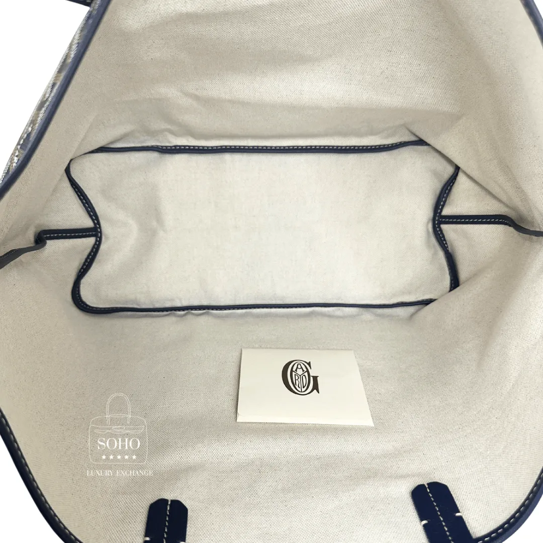 Goyard Goyardine Navy Saint Louis PM w/ Pouch