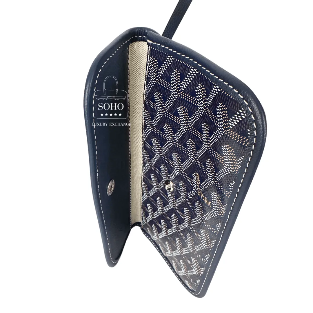 Goyard Goyardine Navy Saint Louis PM w/ Pouch
