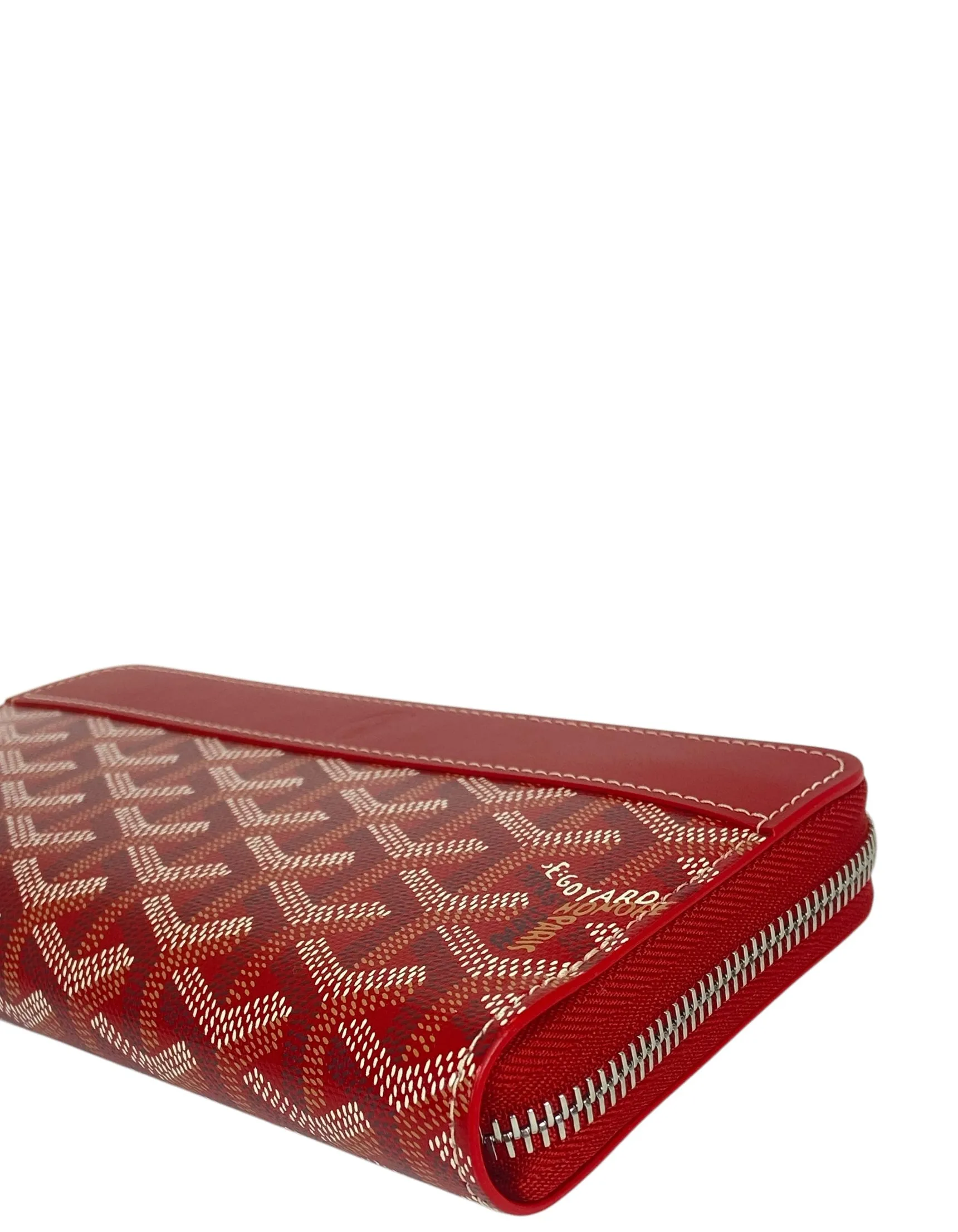 Goyard Goyardine Red Matignon GM Wallet