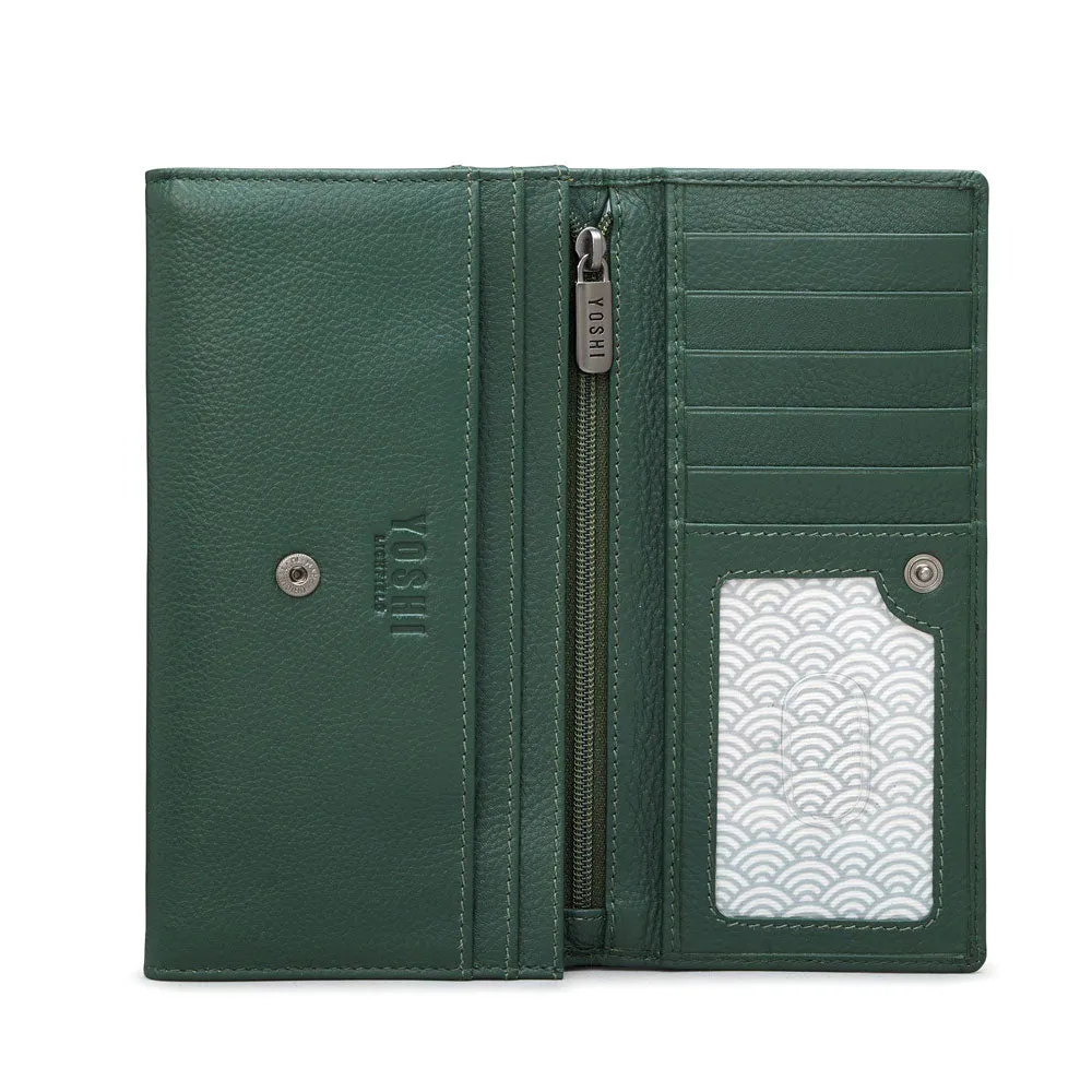 Green Book Flap over leather purse