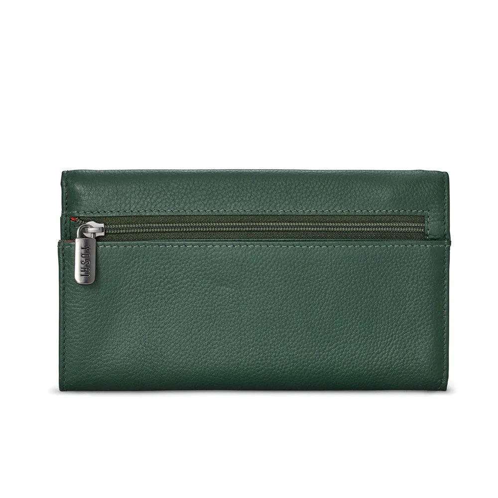 Green Book Flap over leather purse